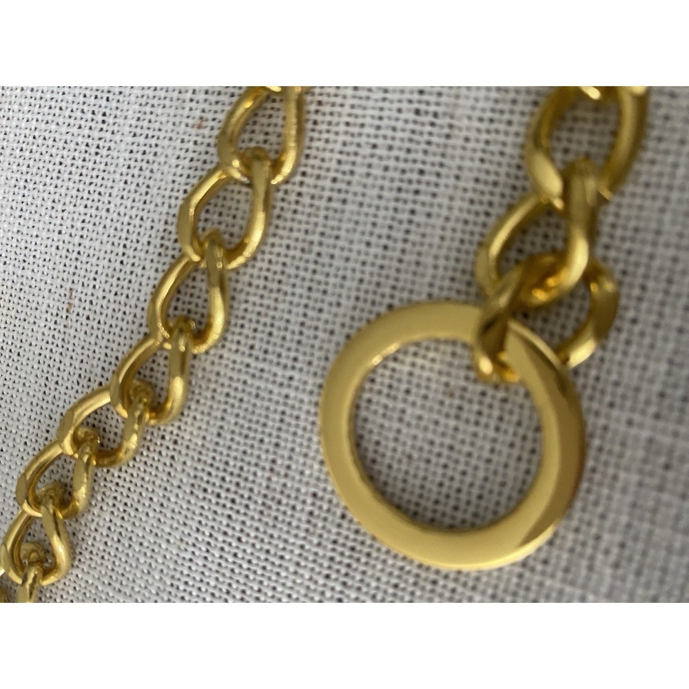 Vintage Gold Link Waist Chain Belt Large 90s Y2K Toggle Ring - Picture 4 of 5
